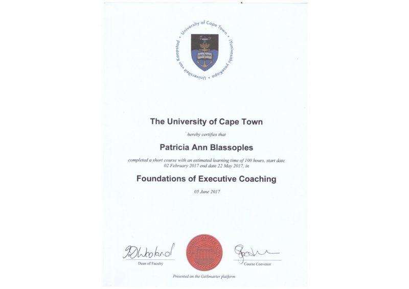 UCT Foundations of Executive Coaching Certificate